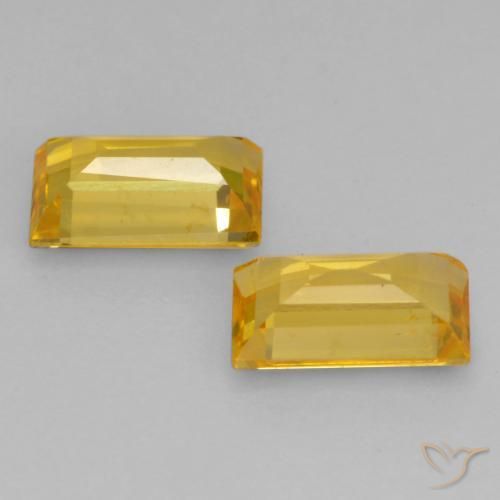 Pedras preciosas de Safira Dourado natural de 0.75 ct, baguete, VS