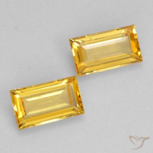 Pedras preciosas de Safira Dourado natural de 0.64 ct, baguete, VS