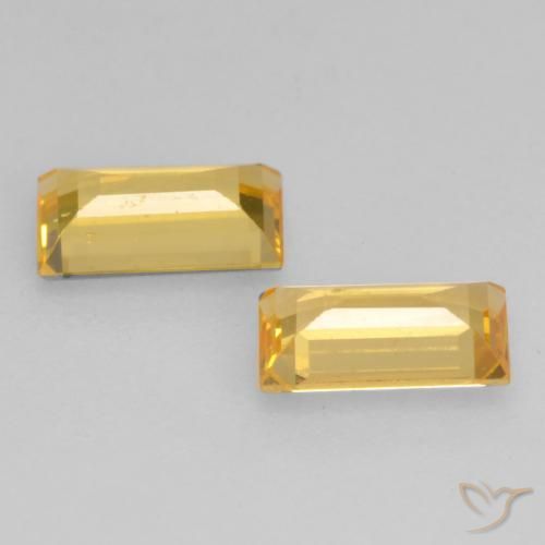 Pedras preciosas de Safira Dourado natural de 0.64 ct, baguete, VS