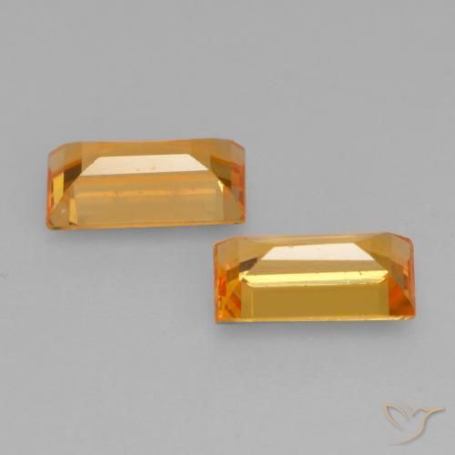 Pedras preciosas de Safira Laranja Médio natural de 0.63 ct, baguete, VS