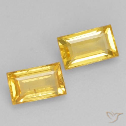 Pedras preciosas de Safira Dourado natural de 0.71 ct, baguete, VS