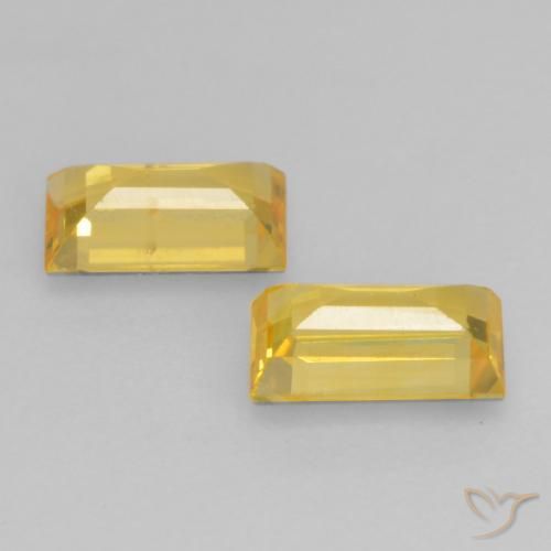 Pedras preciosas de Safira Dourado natural de 0.71 ct, baguete, VS