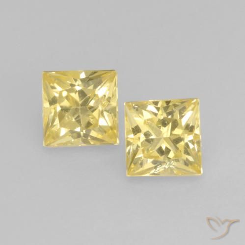 0.64ctw Natural Amarelo Dourado Claro Safira, Quadrado, VS-SI