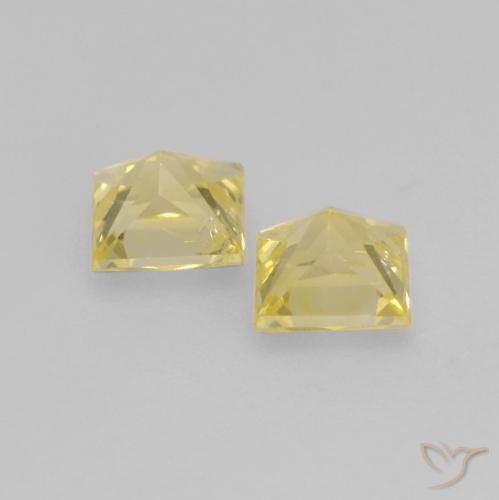 Pedras preciosas de Safira Amarelo Dourado Claro natural de 0.64 ct, Quadrado, VS-SI