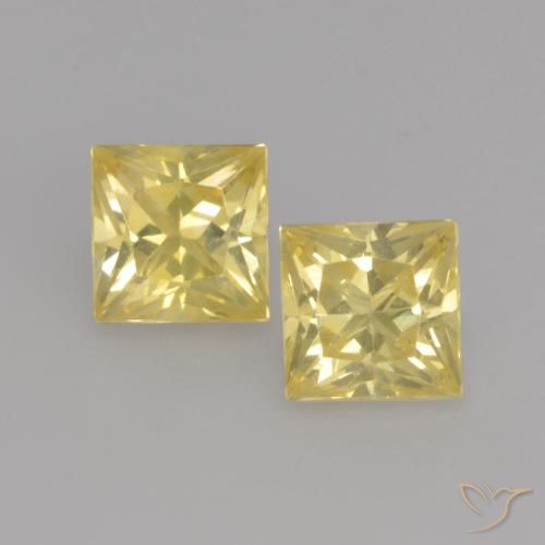 0.71ctw Natural Amarelo Toscana Safira, Quadrado, VS