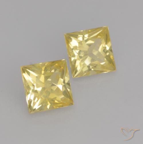 Pedras preciosas de Safira Amarelo Toscana natural de 0.71 ct, Quadrado, VS