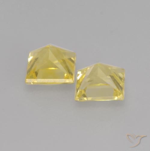 Pedras preciosas de Safira Amarelo Toscana natural de 0.71 ct, Quadrado, VS