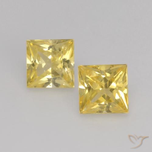 0.65ctw Natural Amarelo Toscana Safira, Quadrado, VS
