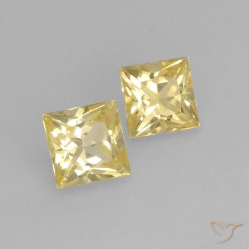 Pedras preciosas de Safira Luz Dourada natural de 0.39 ct, Quadrado, VVS-VS