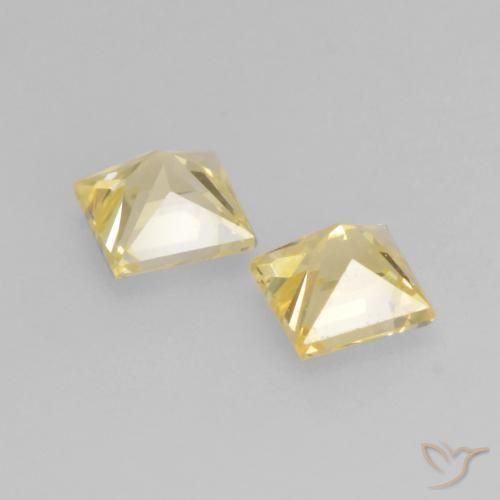Pedras preciosas de Safira Luz Dourada natural de 0.39 ct, Quadrado, VVS-VS