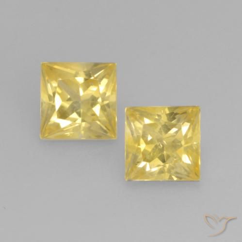 0.66ctw Natural Amarelo Toscana Safira, Quadrado, VVS-VS
