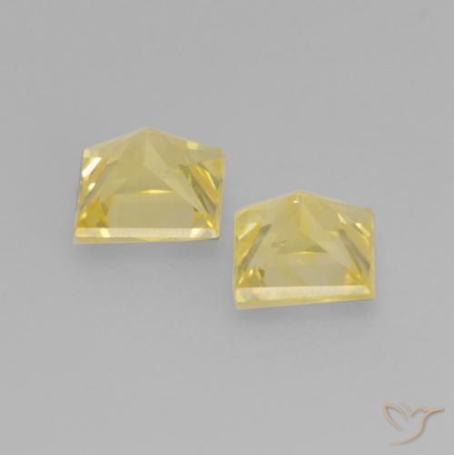 Pedras preciosas de Safira Amarelo Toscana natural de 0.66 ct, Quadrado, VVS-VS