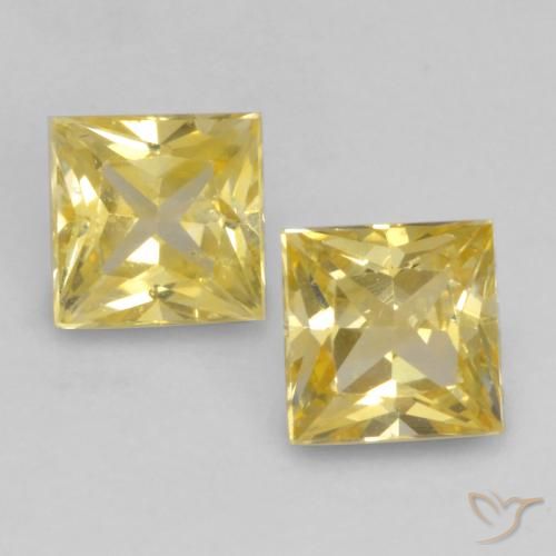 0.51ctw Natural Amarelo Toscana Safira, Quadrado, VS