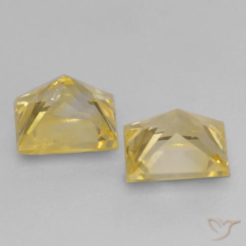 Pedras preciosas de Safira Amarelo Toscana natural de 0.76 ct, Quadrado, VS
