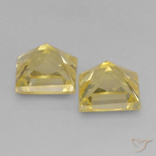 Pedras preciosas de Safira amarelo médio natural de 0.73 ct, Quadrado, VS