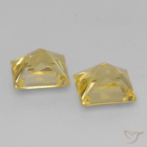 Pedras preciosas de Safira amarelo médio natural de 0.63 ct, Quadrado, VS