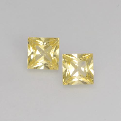 Pedras preciosas de safira amarelo natural de 0,40 ct, quadrado, VVS-VS