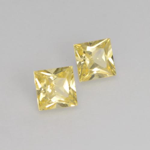 Pedras preciosas de safira amarelo natural de 0,40 ct, quadrado, VVS-VS