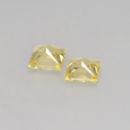 Pedras preciosas de safira amarelo natural de 0,40 ct, quadrado, VVS-VS
