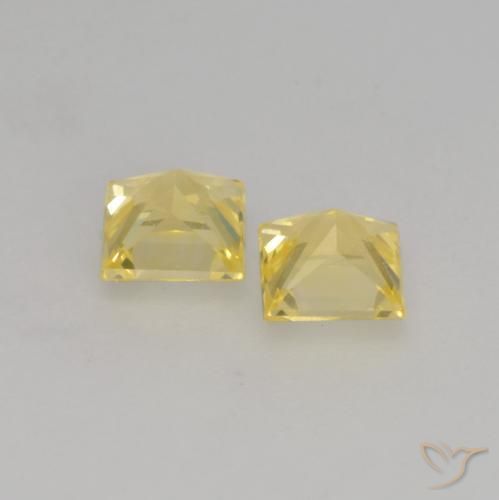 Pedras preciosas de Safira Amarelo claro médio natural de 0.59 ct, Quadrado, VVS-VS