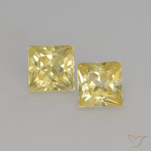0.64ctw Natural Amarelo Toscana Safira, Quadrado, VVS-VS
