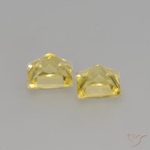 Pedras preciosas de Safira Amarelo Toscana natural de 0.64 ct, Quadrado, VVS-VS