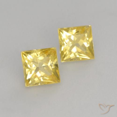 Pedras preciosas de Safira Amarelo Toscana natural de 0.66 ct, Quadrado, VVS-VS