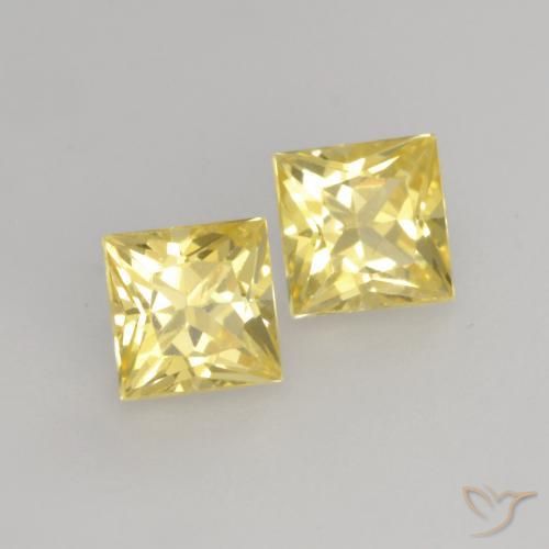 Pedras preciosas de Safira Amarelo claro médio natural de 0.69 ct, Quadrado, VVS-VS