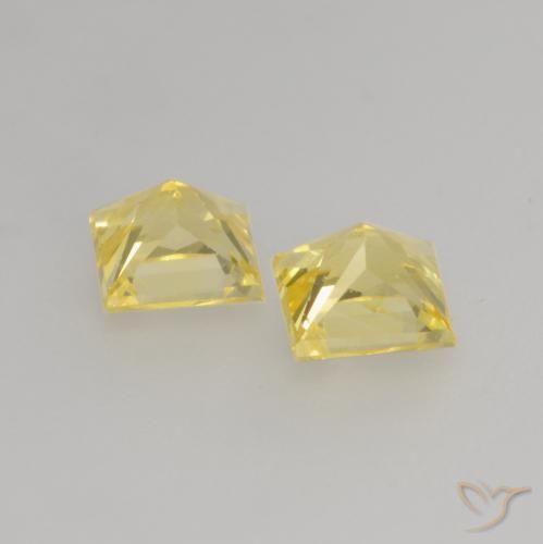 Pedras preciosas de Safira Amarelo claro médio natural de 0.69 ct, Quadrado, VVS-VS