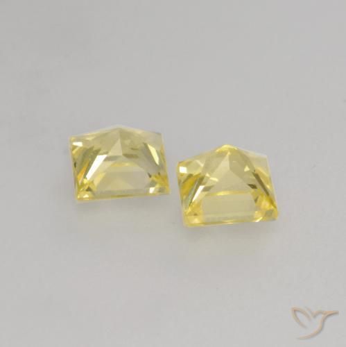 Pedras preciosas de Safira Amarelo Toscana natural de 0.51 ct, Quadrado, VVS-VS