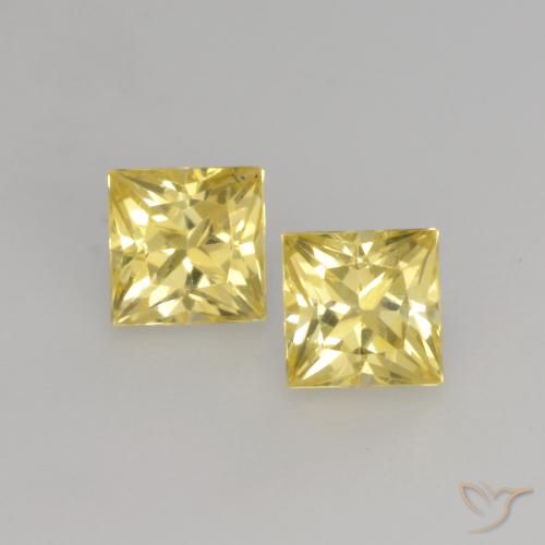 0.57ctw Natural Amarelo claro médio Safira, Quadrado, VVS-VS