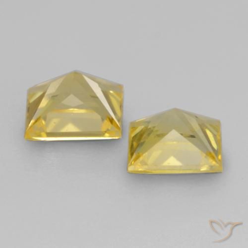 Pedras preciosas de Safira Amarelo escuro natural de 0.64 ct, Quadrado, VVS-VS