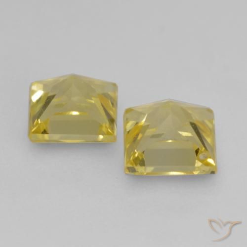 Pedras preciosas de Safira amarelo médio natural de 0.64 ct, Quadrado, VVS-VS