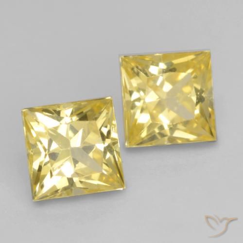 Pedras preciosas de Safira Amarelo Toscana natural de 0.71 ct, Quadrado, VVS-VS