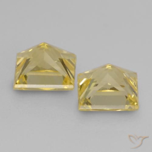 Pedras preciosas de Safira amarelo médio natural de 0.73 ct, Quadrado, VVS-VS