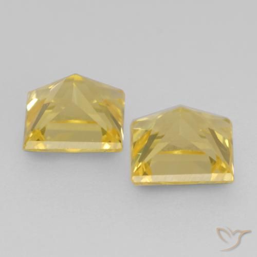 Pedras preciosas de Safira Amarelo Toscana natural de 0.74 ct, Quadrado, VVS-VS