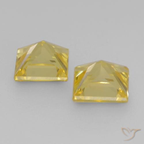 Pedras preciosas de Safira amarelo médio natural de 0.68 ct, Quadrado, VVS-VS