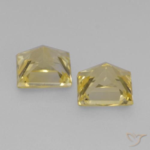 Pedras preciosas de Safira Amarelo claro médio natural de 0.59 ct, Quadrado, VVS-VS