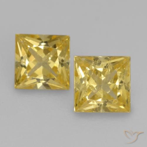 0.65ctw Natural Amarelo Toscana Safira, Quadrado, VS