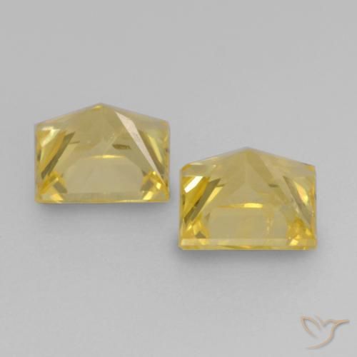 Pedras preciosas de Safira Amarelo Toscana natural de 0.65 ct, Quadrado, VS