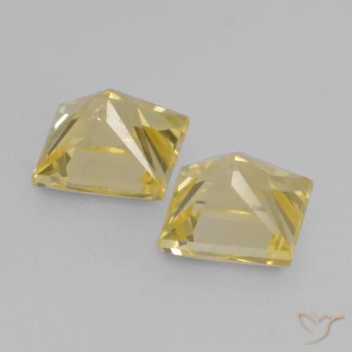 Pedras preciosas de Safira Amarelo Toscana natural de 0.49 ct, Quadrado, VS
