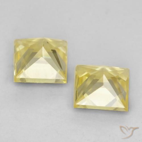 Pedras preciosas de Safira Amarelo Toscana natural de 0.64 ct, Quadrado, VVS-VS