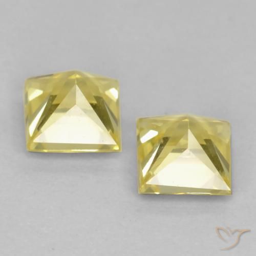 Pedras preciosas de Safira Amarelo Toscana natural de 0.62 ct, Quadrado, VVS-VS