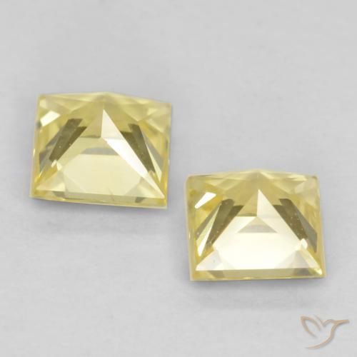 Pedras preciosas de Safira Amarelo Toscana natural de 0.64 ct, Quadrado, VVS-VS