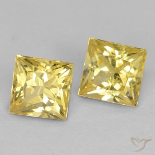 Pedras preciosas de Safira Amarelo Toscana natural de 0.68 ct, Quadrado, VVS-VS