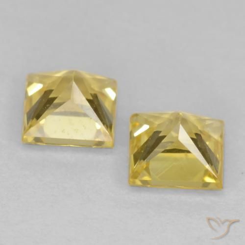 Pedras preciosas de Safira Amarelo Toscana natural de 0.68 ct, Quadrado, VVS-VS