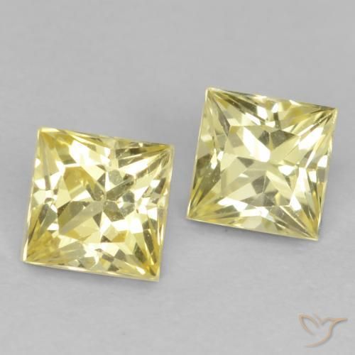Pedras preciosas de Safira Amarelo Toscana natural de 0.74 ct, Quadrado, VVS-VS
