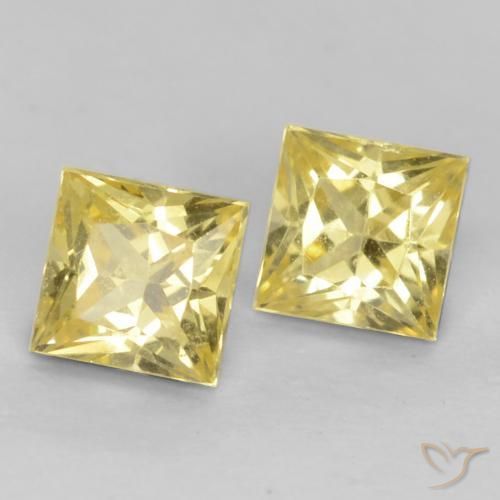 Pedras preciosas de Safira Amarelo claro médio natural de 0.68 ct, Quadrado, VVS-VS