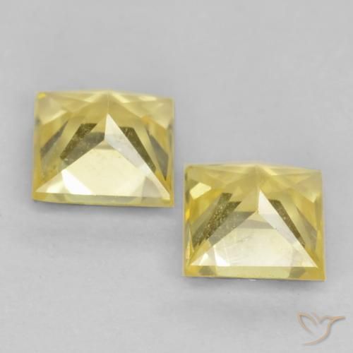 Pedras preciosas de Safira Amarelo claro médio natural de 0.68 ct, Quadrado, VVS-VS