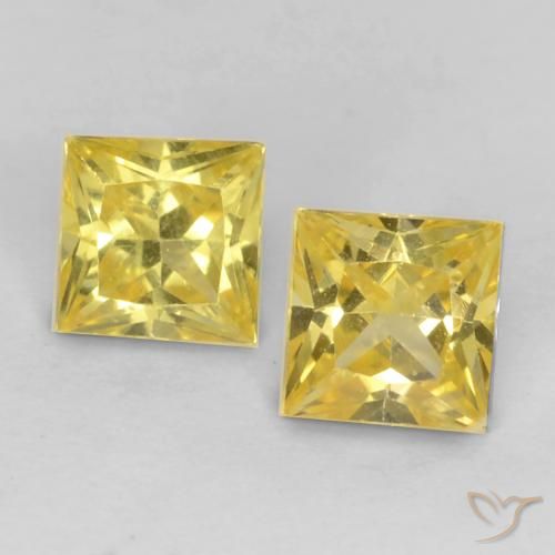0.61ctw Natural amarelo médio Safira, Quadrado, VVS-VS